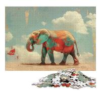 Puzzle pour Adultes et Adolescents, éléphants colorés, 1 000 pièces (75 x 50 cm).