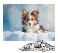 Puzzle pour Adultes et Adolescents, Mignon Chiot Berger des Shetland, Puzzle pour Adultes pour la décoration de la Maison, 1000 pièces (75 x 50 cm)
