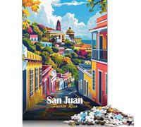 Puzzle pour Adultes et Adolescents, Saint-Jean, Porto Rico, Paysage urbain, Puzzle en Bois 1000 Pièces, Jeux Amusants pour Toute la Famille, 1000 Pièces (75x50cm)