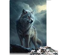 Puzzle pour Adultes et Enfants Loup Puzzle 1000 pièces pour Adultes et Enfants de 12 Ans et Plus Puzzles en Carton Jeux de Puzzles relaxants Taille : 26 x 38 cm