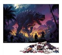 Puzzle pour Adultes et enfants500 pièces Dinosaures dans la Jungle Puzzles en Bois pour Adultes Famille 38x52 cm