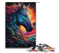 Puzzle pour Adultes Fantasy Beautiful Dark Horse 1000 pièces Puzzle en Bois pour Adultes et Enfants à partir de 12 Ans 1000 pièces (38 x 26 cm)
