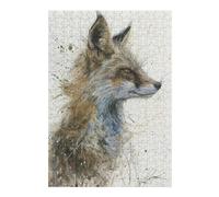 Puzzle pour Adultes Fox Splatter Portrait Puzzles pour Adultes, Jouets À Monter Soi-même, pour S'amuser en Famille, Une Offre Idéale comme Cadeau pour Toute La Famille 38x26cm/1000pcs
