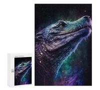 Puzzle pour Adultes Galactic Crocodile Art Print-6 Puzzles pour Adultes Améliorez Votre Mémoire Activités Ludiques À La Maison Idéal comme Cadeau 300 PCS