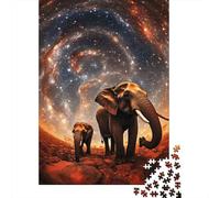 Puzzle pour Adultes Galaxies Éléphants 500 pièces Puzzles Puzzle en Bois pour Adultes et 18 Ans et Plus Jeu éducatif 500 pièces (52 x 38 cm)