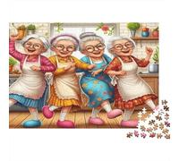 Puzzle pour Adultes « Grands-mères joyeuses Qui Dansent » Jeu éducatif de 1000 pièces (52 x 38 cm) représentant Un Groupe de Grands-mères de Dessin animé Idéal pour se détendre