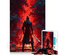 Puzzle pour Adultes Guerrier dans la forêt Rouge 1000 pièces Jeu de réflexion Cadeau Découpe de Haute précision Activité relaxante à Faire en Groupe à l'intérieur (50x75cm)