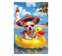 Puzzle pour Adultes Happy Chihuahua Puzzles pour Adultes, Jouets À Monter Soi-même, pour S'amuser en Famille, Une Offre Idéale comme Cadeau pour Toute La Famille 75x50cm/1000pcs