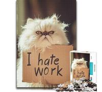 Puzzle pour Adultes, I Hate Work, en Bois, 300 pièces | Une activité puzzle flexible - une organisation plus simple des pièces seul ou à plusieurs.