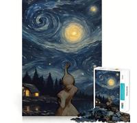 Puzzle pour Adultes inspiré du Paysage de La Nuit étoilée, 1000 pièces, Casse-tête, Passe-Temps à la Maison, Assemblage d'image, Cadeau mémorable 50x75cm