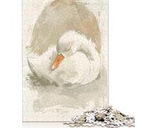 Puzzle pour Adultes, Joli bébé Cygne endormi, Illustration de Chambre d'enfant, Puzzle en Papier pour Adolescents, Cadeaux, décoration de la Maison, Jouets, 1000 pièces (75 x 50 cm)