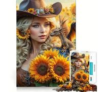 Puzzle pour Adultes La Sorcière Tournesol 1000 pièces Renforce la mémoire Calme et sérénité Bords Nets Pièce de Collection 50x75cm
