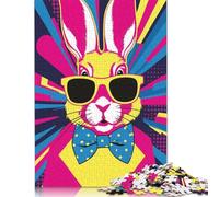 Puzzle pour Adultes « Lapin Pop Art Cool » 1000 pièces, Puzzle en Bois pour Adultes et à partir de 18 Ans, Jouet éducatif, 1000 pièces (75 x 50 cm)