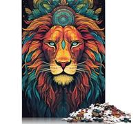 Puzzle pour Adultes - Lion coloré - 1000 pièces - Puzzle en Bois - À partir de 18 Ans - Jeu éducatif Familial - 1000 pièces (75 x 50 cm)