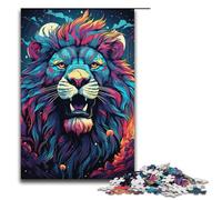 Puzzle pour Adultes Lion des neiges psychédélique coloré 1000 pièces Puzzle en Bois pour Adultes et Enfants à partir de 12 Ans 1000 pièces (38 x 26 cm)