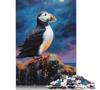 Puzzle pour Adultes « Macareux au Clair de Lune » - Puzzle de 500 pièces en Bois pour Adultes et Adolescents à partir de 18 Ans - Jeu Stimulant - 500 pièces (52 x 38 cm)