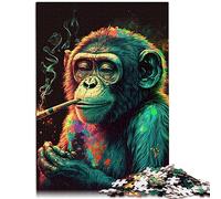 Puzzle pour Adultes Marijuana Singe 1000 pièces Puzzle en Bois Convient aux Adultes et aux Enfants de Plus de 12 Ans Relax Puzzles Jeux Taille : 50x75cm