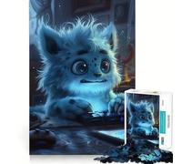 Puzzle pour Adultes Monstre Bleu délavé de 1000 pièces Un Jeu de mémoire Amusant,découpé avec précision et Facile à Apprendre,idéal pour Toute la Famille (50x75cm)