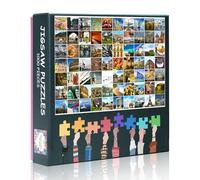 Puzzle pour adultes - Monuments européens, nourriture et trésors culturels, art avec planche à puzzle de haute qualité, puzzles sur le thème des voyages pour adultes (50 x 70 cm)