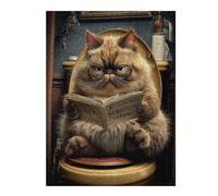 Puzzle pour Adultes, Motif Curious Cat Reading Book, 500 PCS