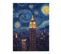 Puzzle pour Adultes, Motif Empire State Building Night Sky, Format 500 PCS
