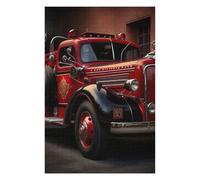 Puzzle pour Adultes, Motif Retro Fire Engine, Format 1000 PCS | À offrir : Cadeau puzzle : cadeau de fête pour fan de puzzle, loisir pour amateur de puzzle.