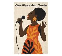 Puzzle pour Adultes, Motif Singer with Microphone, Rhythm and Freedom, 1000 PCS