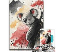 Puzzle pour Adultes, Motif Watercolor Koala Bear in Nature, Format 300 PCS