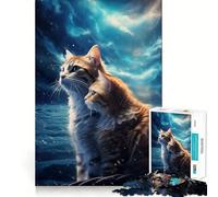 Puzzle pour Adultes Navire Qui coule et Chats Amoureux 1000 pièces, Jeu de logique et d'adresse, Plaisir Lent, découpe précise, pièce de Collection 38x52cm