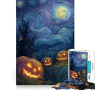 Puzzle pour Adultes Nuit étoilée d'halloween 1000 pièces, Casse-tête, Passe-Temps à la Maison, Assemblage d'image, Cadeau mémorable 50x75cm