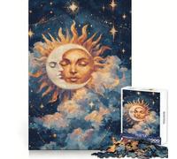 Puzzle pour Adultes Paysage céleste de Soleil et de Lune 1000 pièces Jeu de mémoire et de Pleine Conscience Loisirs Bords Nets Cadeau créatif (38x52cm)