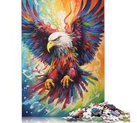 Puzzle pour Adultes Peinture d'aigle Arc-en-Ciel 1000 pièces Puzzles en Bois Puzzle pour 18 Ans et Plus Jeu Stimulant 1000 pièces (75 x 50 cm)