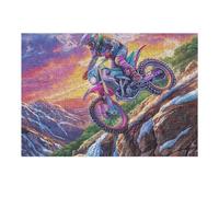 Puzzle pour Adultes Perroquet Cascade Champ de Fleurs Faune Sauvage Nature Sauvage 300 Pièces Amusant Stimulant Parfait pour Passe Temps Et Divertissement Familial 300 PCS（40x28cm）