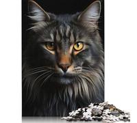 Puzzle pour Adultes - Portrait de Chat Cool - 1000 pièces - Puzzle en Bois - À partir de 18 Ans - Idée Cadeau Parfaite - 1000 pièces (75 x 50 cm)