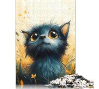 Puzzle pour Adultes Portrait d'un Adorable Petit Chat 500 pièces Puzzle en Bois Jeu Stimulant pour Adultes 500 pièces (52x38cm)