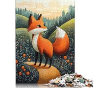 Puzzle pour Adultes : Renard Curieux dans la Prairie - Puzzle Animalier naïf et fantaisiste, 1 000 pièces, Jeu éducatif, Jouet de défi, 1 000 pièces (75 x 50 cm)