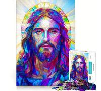 Puzzle pour Adultes représentant Jésus en vitrail, 1000 pièces, Casse-tête, Passe-Temps à la Maison, Assemblage d'image, Cadeau mémorable 38x52cm