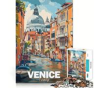 Puzzle pour Adultes représentant Un Canal de Venise,1000 pièces,Jeu de réflexion,Cadeau,découpe de Haute précision,activité relaxante à Faire en Groupe à l'intérieur (38x26cm)