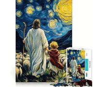 Puzzle pour Adultes Shepherd Child La Nuit étoilée, 1000 pièces, renforce la mémoire, Calme et apaisant, Bords Nets, Objet de Collection 50x75cm