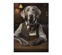Puzzle pour Adultes Silver Labrador in The Pub Puzzles pour Adultes, Jouets À Monter Soi-même, pour S'amuser en Famille, Une Offre Idéale comme Cadeau pour Toute La Famille 38x26cm/1000pcs