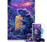 Puzzle pour Adultes Souris, Fromage et Forêt Fantastique 1000 pièces Renforce la mémoire, détente et Divertissement Qualité supérieure pour Les fêtes (38x26cm)