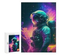 Puzzle pour Adultes Space Explorer Astronaut Art Print Puzzles pour Adultes Améliorez Votre Mémoire Activités Ludiques À La Maison Idéal comme Cadeau 300 PCS