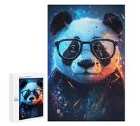 Puzzle pour Adultes Stylish Panda with Glasses Puzzles pour Adultes Améliorez Votre Mémoire Activités Ludiques À La Maison Idéal comme Cadeau 1000 PCS
