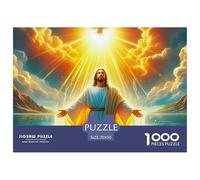 Puzzle pour Adultes sur Le thème de Jésus et de la Religion Jésus avec Une Colombe dans Une lumière éclatante. Jeu éducatif, décompression et décoration Murale. 70x50 cm/1000pcs.