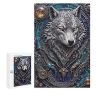 Puzzle pour Adultes Techno Wolf Steampunk Casse-tête pour Adultes - Jeu De Réflexion pour Améliorer La Mémoire - Cadeaux d'anniversaire Et Cadeaux Uniques 1000 PCS