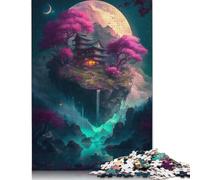 Puzzle pour Adultes Temple Japonais Flottant 500 pièces Puzzle en Bois Puzzles à partir de 18 Ans pour Adultes 500 pièces (52x38cm)