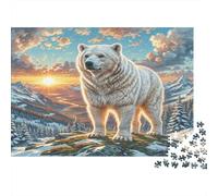Puzzle pour Adultes The Great Pyrenees, Ours Blanc dans Les Montagnes Cadeau Amusant et Activité pour la Maison Décoration Murale 70x50cm/1000pcs