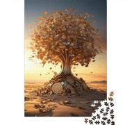 Puzzle pour Adultes, Time Tree Clocks in Nature, 1000 Pièces, 38x26cm/1000pcs, Pièces Blanches Peu Poussiéreuses; Loisir À Partager en Famille