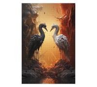 Puzzle pour Adultes Two Birds in A Fiery Landscape Puzzle pour Adultes - Jeu Manuel - Une Œuvre d'art - Idéal comme Cadeau pour Toute La Famille 75x50cm/1000pcs