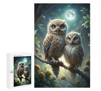 Puzzle pour Adultes Two Owls Perched Under Moonlight Puzzle Anti-Stress, pour Les Femmes Et Toute La Famille 1000 PCS